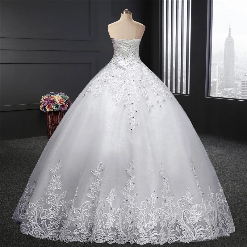 Милое Свадебное Платье Весна Лето Новая мода корейское Большие размеры пышное свадебное платье кружевное в пол