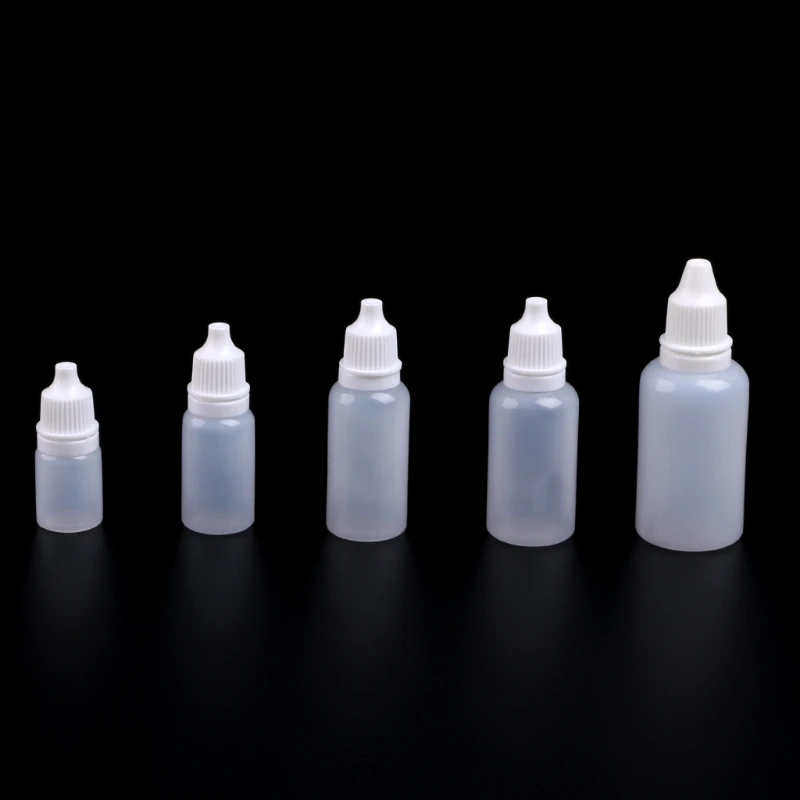 

5ml-30ml Needle Tip Empty Plastic Squeezable Liquid Dropper White Bottles Case