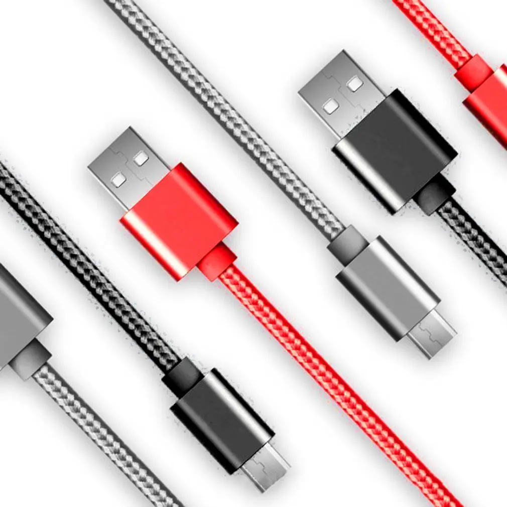 

4 Colors USB Phone Data Cable Micro USB Nylon Braided Fast Charge Data Line Universal For Android Phones For Samsung S7 1/2/3M