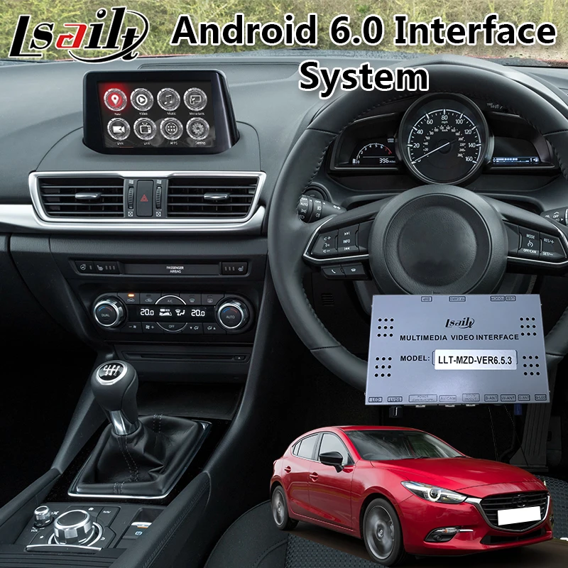 Lsailt 7,1 gps навигация Android Мультимедиа Видео Интерфейс коробка для Mazda 3- год с беспроводной carplay adas опционально