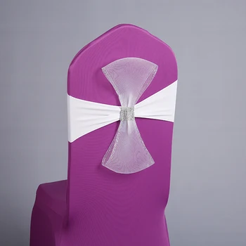 

10pcs / lot wedding chair cover belt bow tie ribbon decoration wedding party hotel decoration chiffon chair sashes