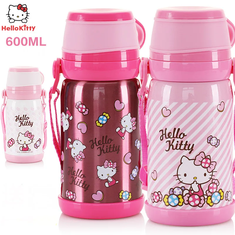 Hello kitty бутылка для воды из нержавеющей стали Kitty Женская Вакуумная чашка милые