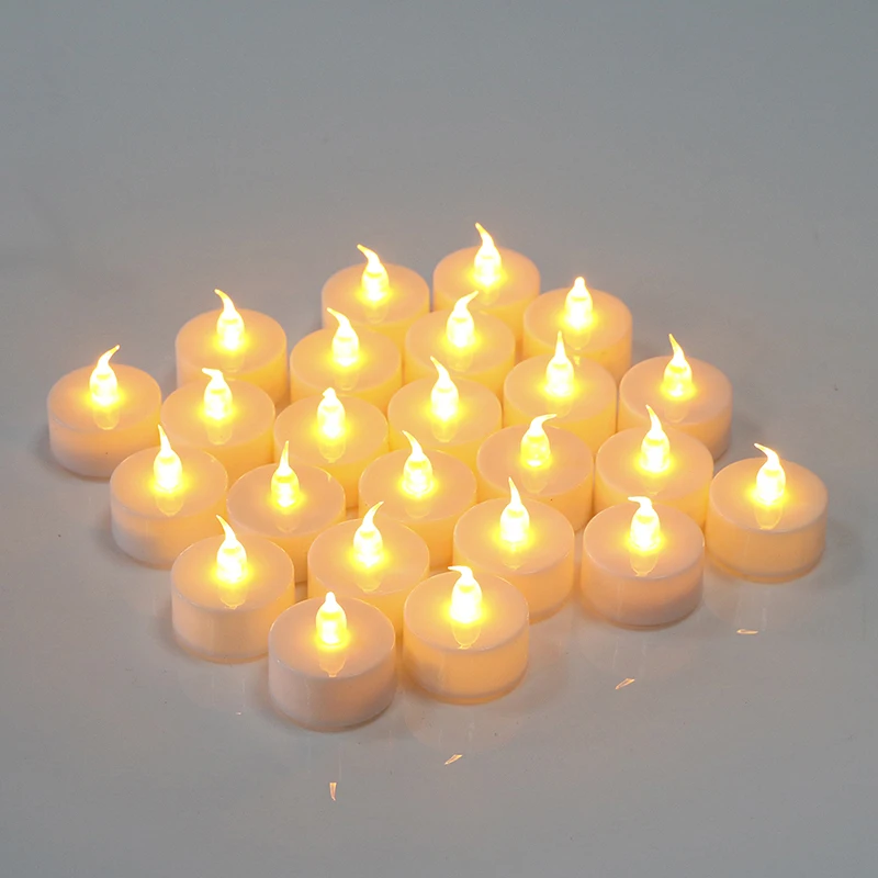 

24pcs Battery Powered LED Candle Lamp Simulation Color Flame Flashing Tea Light Home Wedding Birthday Party Decoration
