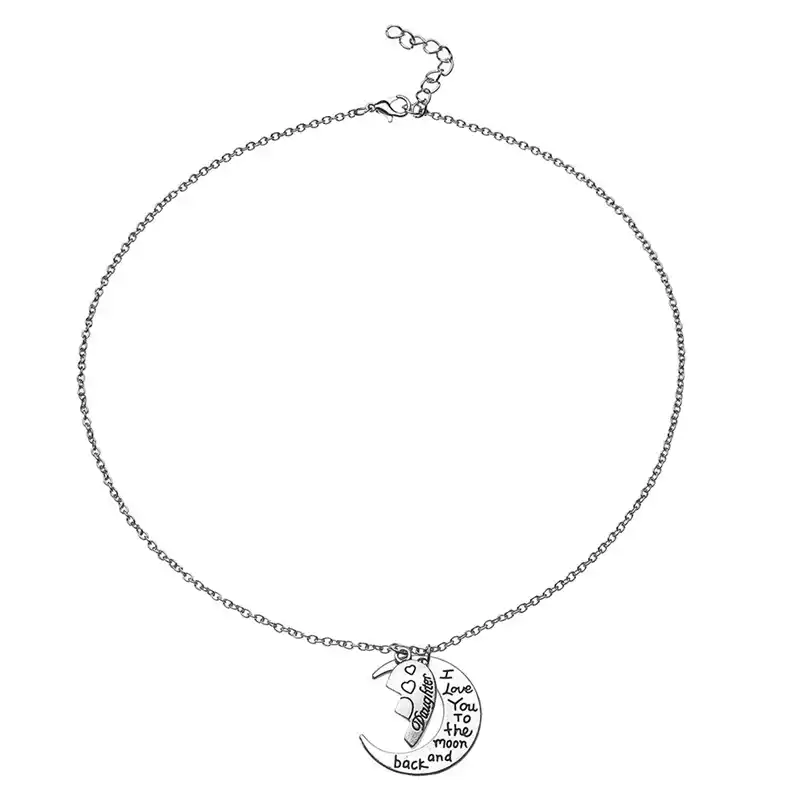 mother daughter moon necklace