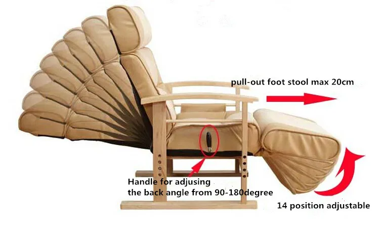 Регулируемый по высоте кожаный кресло с выдвижным табуретом гостиная современные кресла диван кресло, мебель для пожилых людей