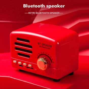 

Portable Wireless Bluetooth Speaker Innovative FM Radio TF Card Heavy Bass Speaker Vintage Mini Mobile Phone Bluetooth Speakers