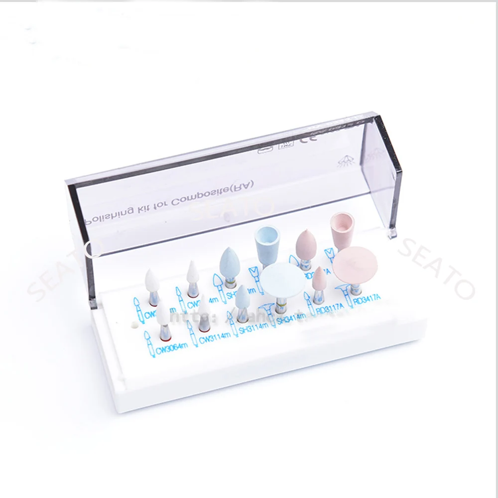 

Dental Polishing Kit to Light-cured Composite Resin Material for Low Speed Contra Angle Hand Tool Grinder RA0312D (12 pcs/set)