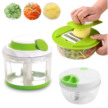 

Multi-function Food Chopper Slicer Manual Meat Grinder Mincer Chopping Fruit Vegetable Mixer Garlic Pepper Kitchen Tools Gadget