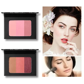 

2019 NEW Makeup Blush Blusher Palette 3 Color Long Lasting Portable Cosmetics Beauty for Women