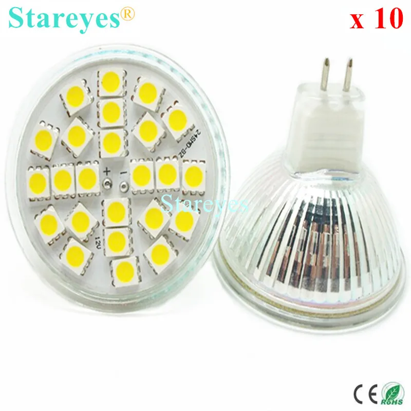 10 шт. точесветильник светодиодсветодиодный лампы SMD 5050 24 светодиодный Ода 5 Вт MR16