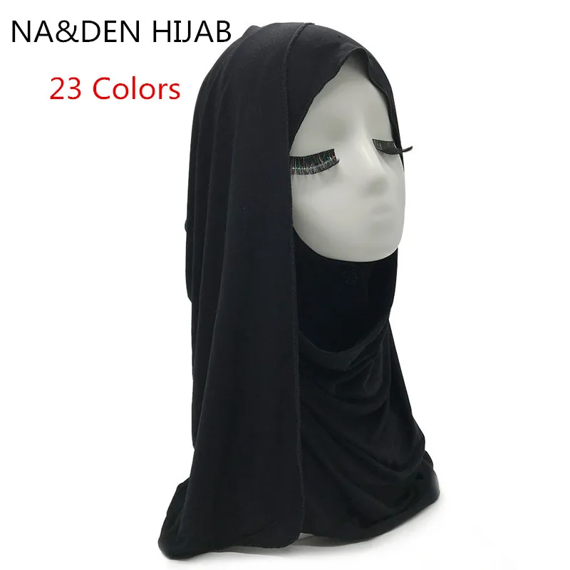 

1PC Solid 23 colors New Solid scarf scarves plain maxi hijab elegant women shawls muslim headband popular wrap High Quality 2019