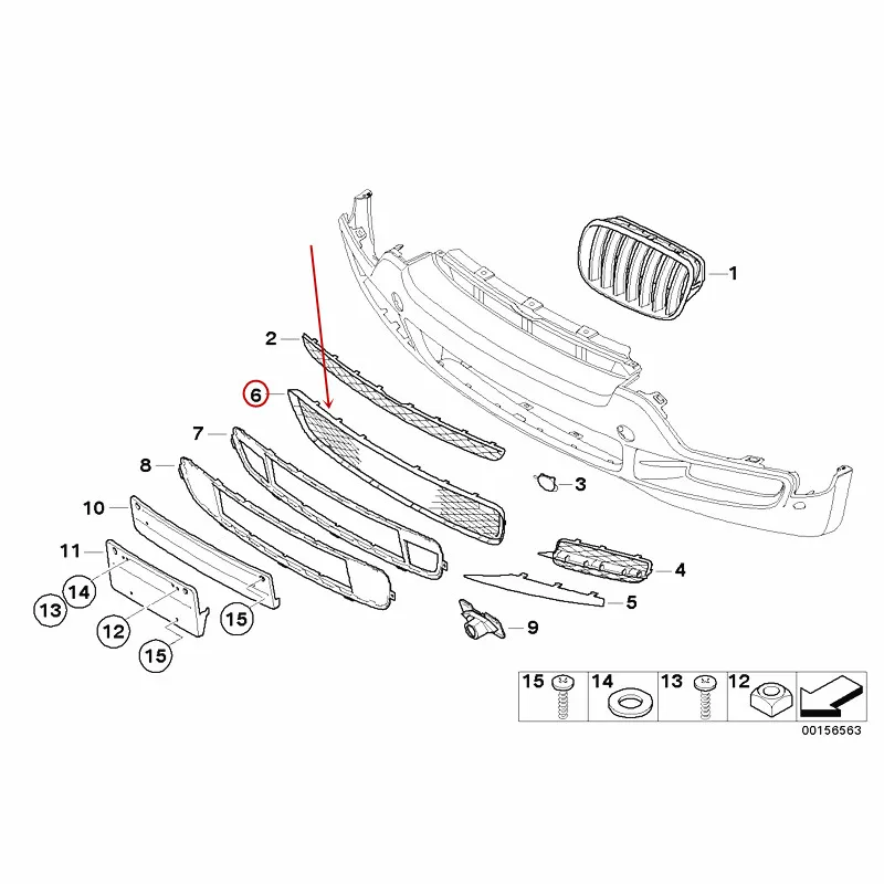 51117163956 автомобильный передний бампер вентиляционная сетка подходит для X5b mw2008-2013 Решетка переднего бампера воздухозаборник передний бампер ветрозащитная сетка