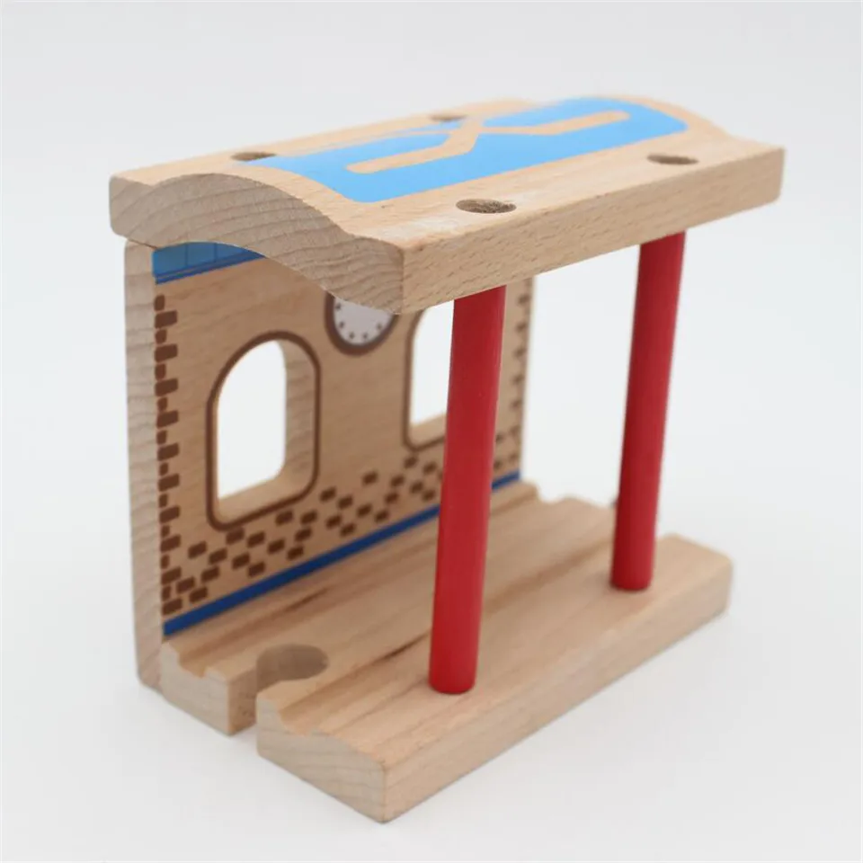 

TTC96 Station TRACK Wooden Train Scene Track Accessories BRIO Toy Car Truck Locomotive Engine Railway Toys for Children
