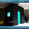Free shipping 2.5m LED lighting inflatable photo booth with window LED inflatable photo enclosure tent inflatable cube tent 6