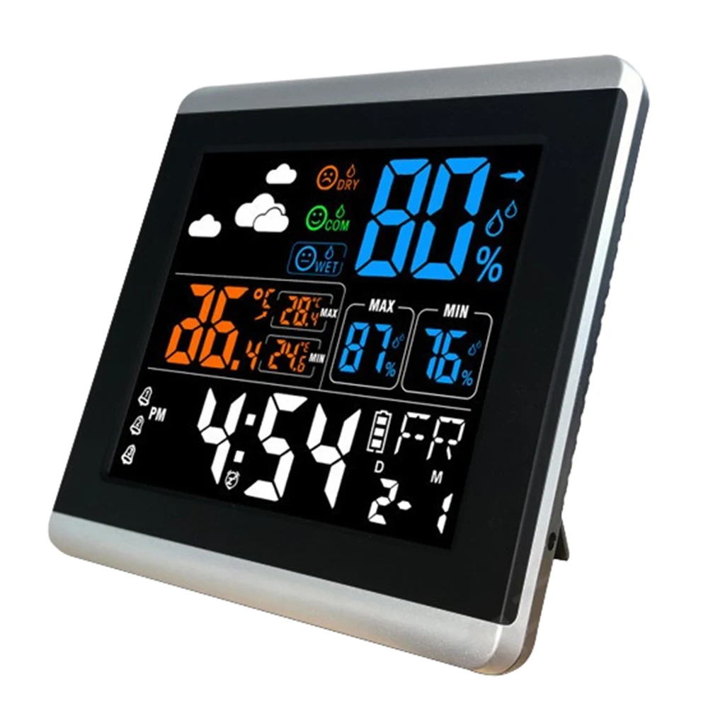 Large Screen LCD Digital Table Alarm Clock Wall Clock With Temperature Calendar Hygrometer