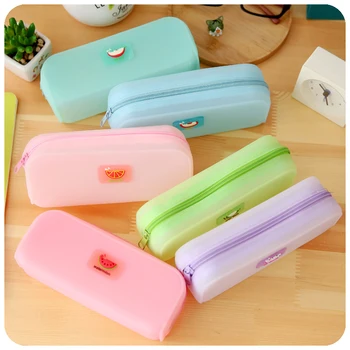

Cute Various Fruits Jelly Pencil Case Silicone Large Capacity Pen Bag Kawaii Stationery School Supplies Escolar Papelaria Girls