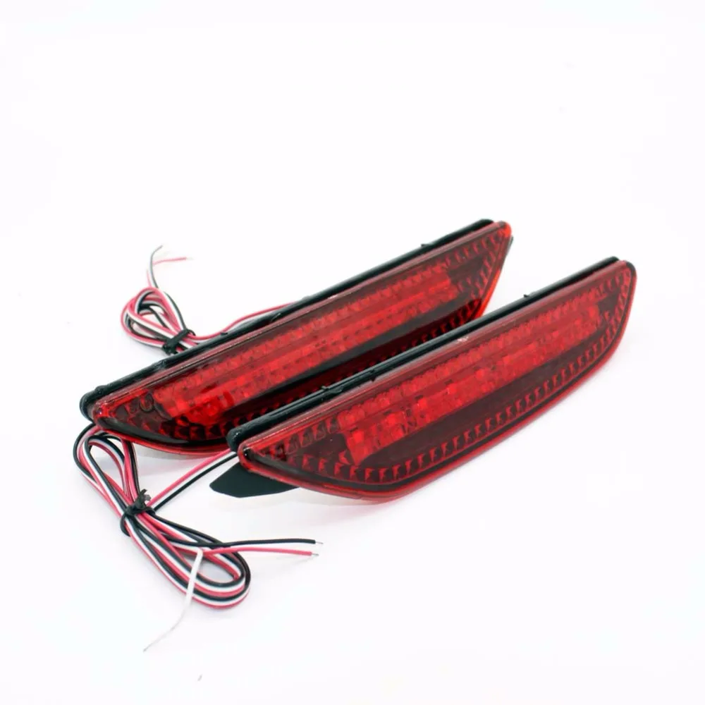 

2x LED Red Lens 25 LED Rear Bumper Reflector Light Fog Parking Warning Brake light Tail Lamp fit for Kia Rio K2 Sedan 2011-2013