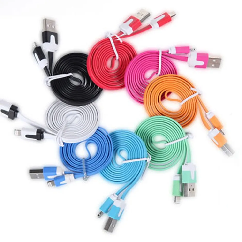Кабель для передачи данных eCos 3 м цветной Micro Lead плоский кабель синхронизации