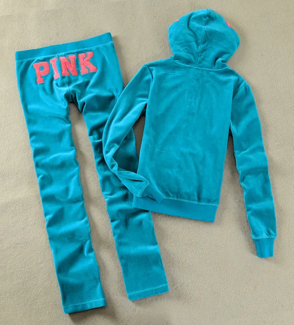 Spring / Fall 2018 PINK Women's Brand Velvet fabric Tracksuits Velour ...