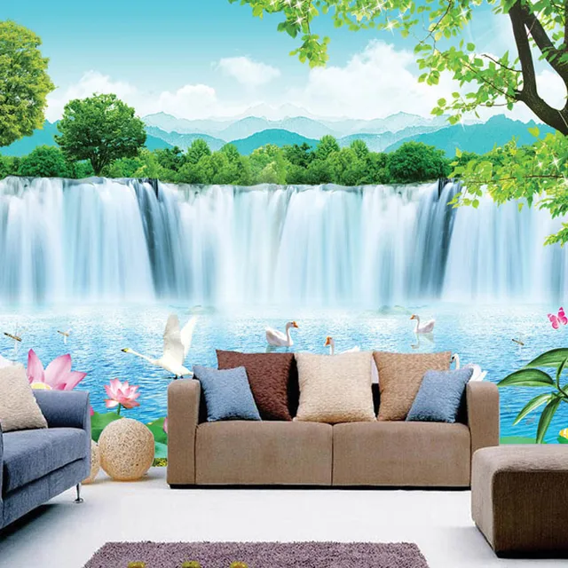 Modern Minimalist Wallpaper Sea Vinyl Waterproof Modern Minimalist Wallpaper Sea Vinyl Waterproof Childrens Wall Murals Beauty Of The Great Waterfalls
