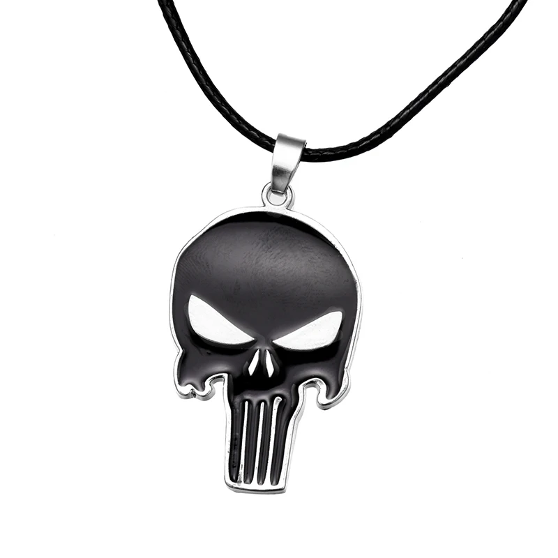 

Black Super Hero Skull The Punisher necklace Chain Pendant Statement Necklace gift