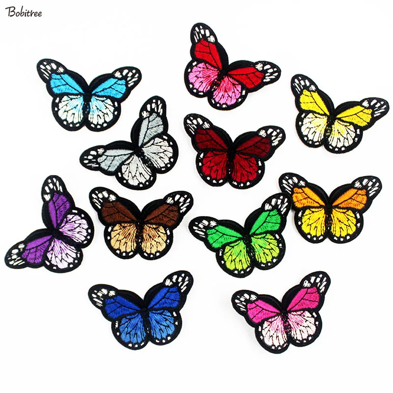 

10 Colors a Lot Embroidered Butterfly Patches Iron on Transfers for Clothing Sewing Appliques for Jacket Bags Stickers