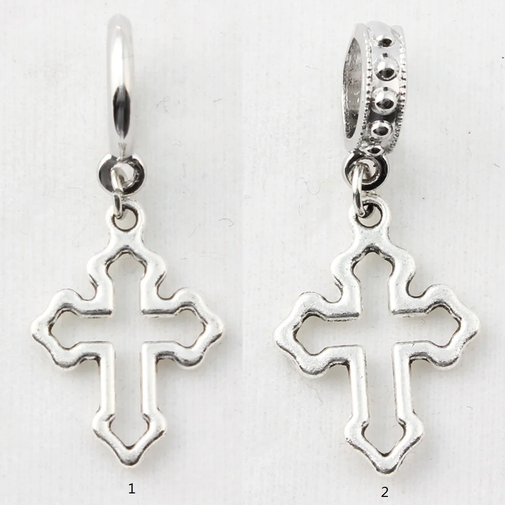 Cross Floating Charms Metal Alloy Endless Dangle Fit 6mm Round Leather Bracelet 20PCS | Украшения и аксессуары