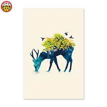 Картина по номерам с изображением произведений искусства Раскраска по номерам Diy Цифровая живопись маслом Рисунок Картина Ручной работы синий олень на задней части малых