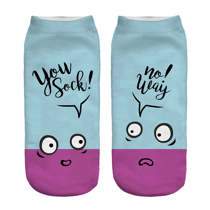 Wholesale 1pair 3D Cartoon Printed sock Women Girl New Unisex Low Cut