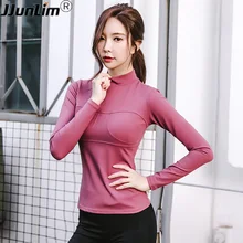 Женская Спортивная одежда для тренажерного зала, облегающие рубашки для йоги с круглым вырезом, рубашки для бега с длинным рукавом, рубашки для фитнеса, быстросохнущие женские облегающие спортивные топы