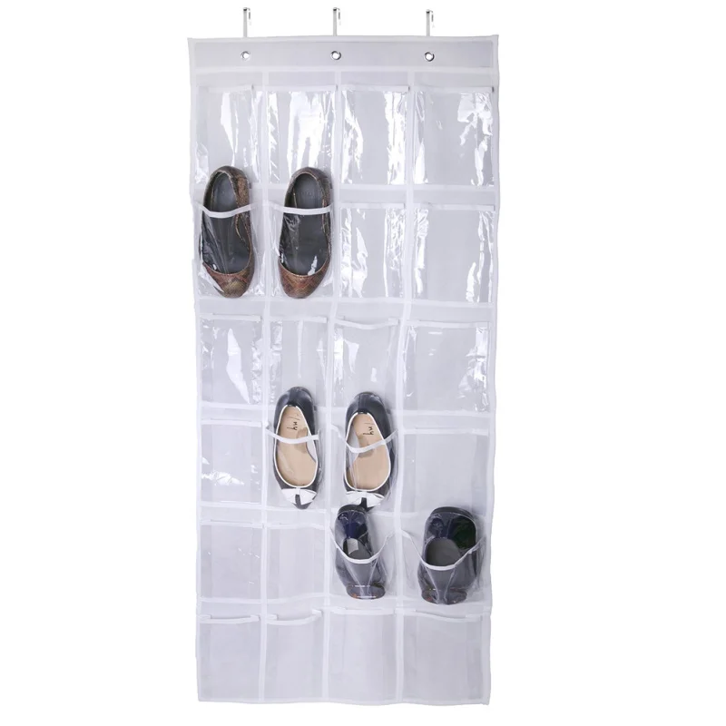 24 Pockets Hanging Shoes Storage Bag Door Shoes Rack Storage Tidy Hanger