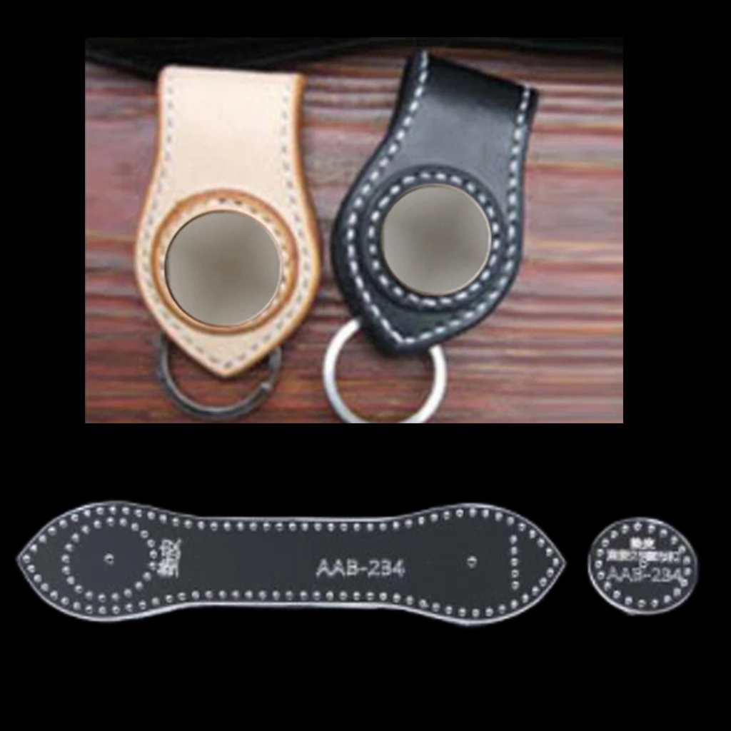 Clear DIY Leather Craft Acrylic Coin Purse Keychain Pattern Stencil Template Tool