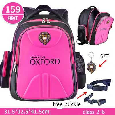 Детские школьные сумки в Оксфордском стиле, ортопедический рюкзак, водонепроницаемый, класс 2-6 - Цвет: X159magenta