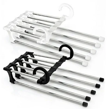 

2 Pcs Pants Rack Shelves 5 in 1 Multifunctional Storage Trousers Hangers Space Saving Hogard
