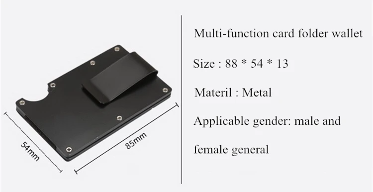 EDC металлический зажим для денег ультра-тонкий открытый портативный многофункциональный большой емкости зажим для карт карман унисекс Папка Инструмент для кошельков черный