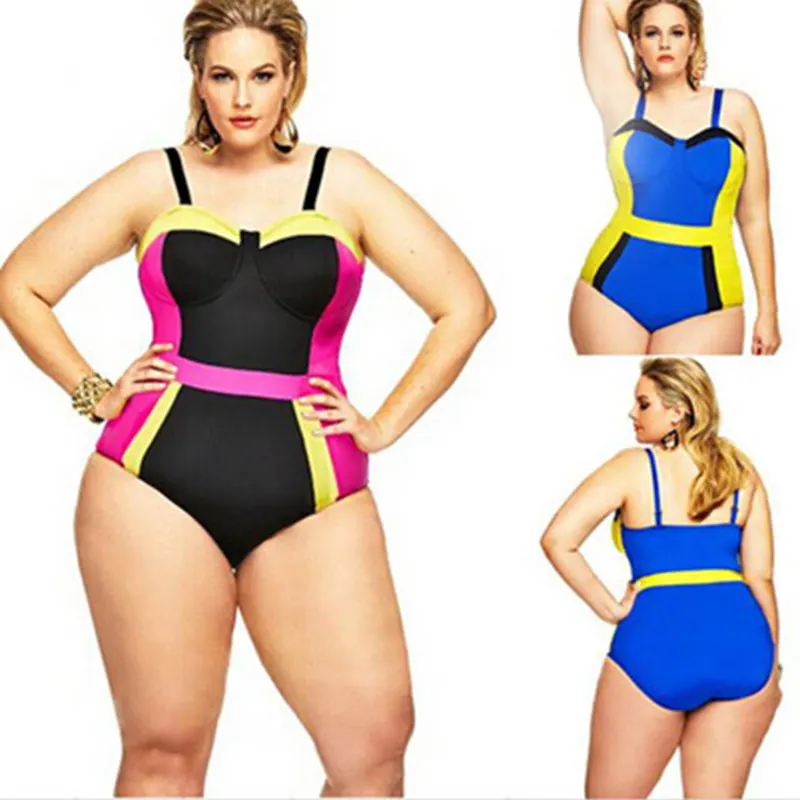 

2017 One Piece Swimsuit Sexy Large Size Bathing Suit Women Plus Size Swimwear Push Up Swiwear Beachwear XL-4XL Plus Size Swmwear