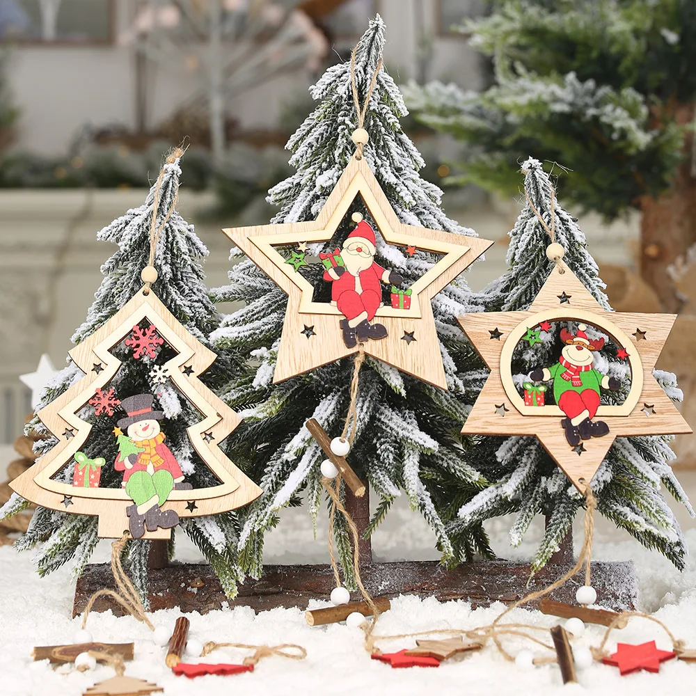 Рождественские елочные украшения, деревянные рождественские украшения, рождественские украшения для дома, год, Noel Adornos Navidad