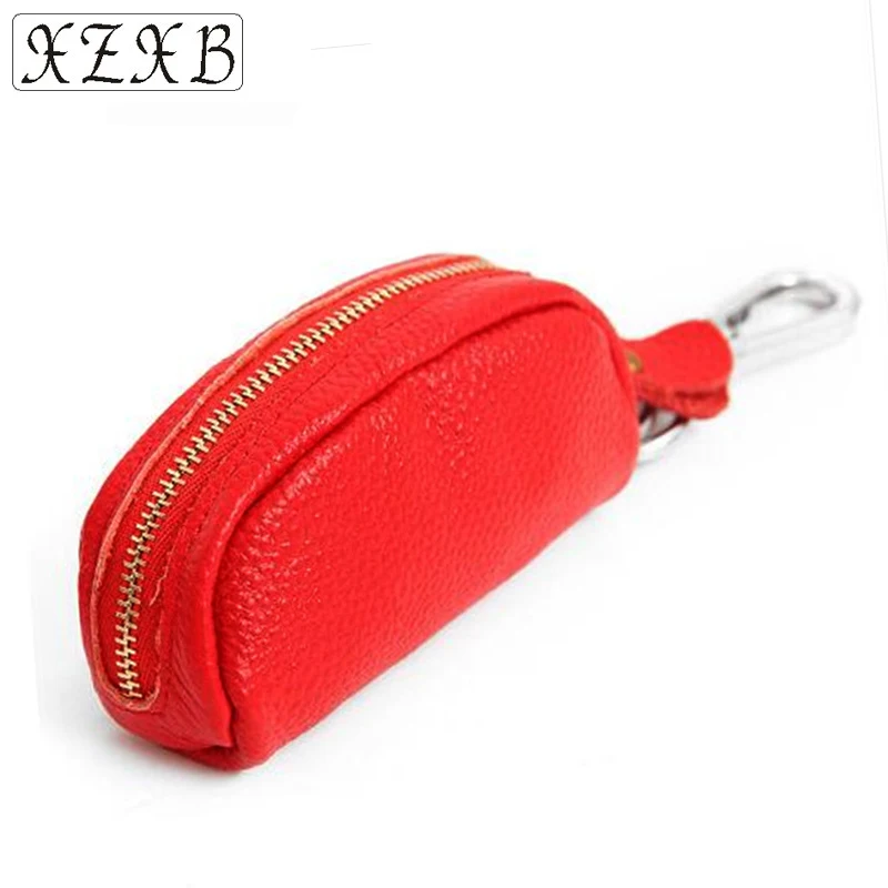 

Fashion Women Upmarket Genuine Leather Key Ring Wallet Box Zipper Keychain Door Car Key Case Holder Housekeeper Handbag Purse