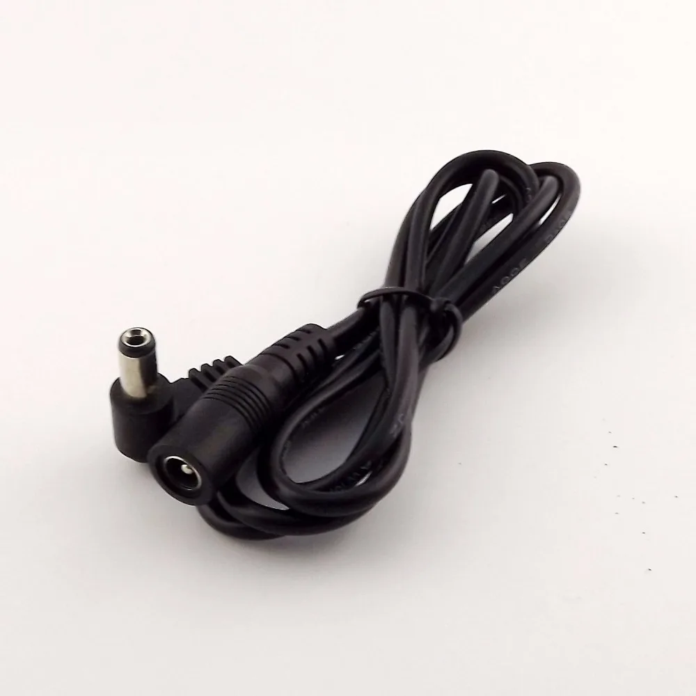

10pcs DC Power Plug 5.5mm x 2.1mm Male 90 Right Angle To Female Extension Cable 1m