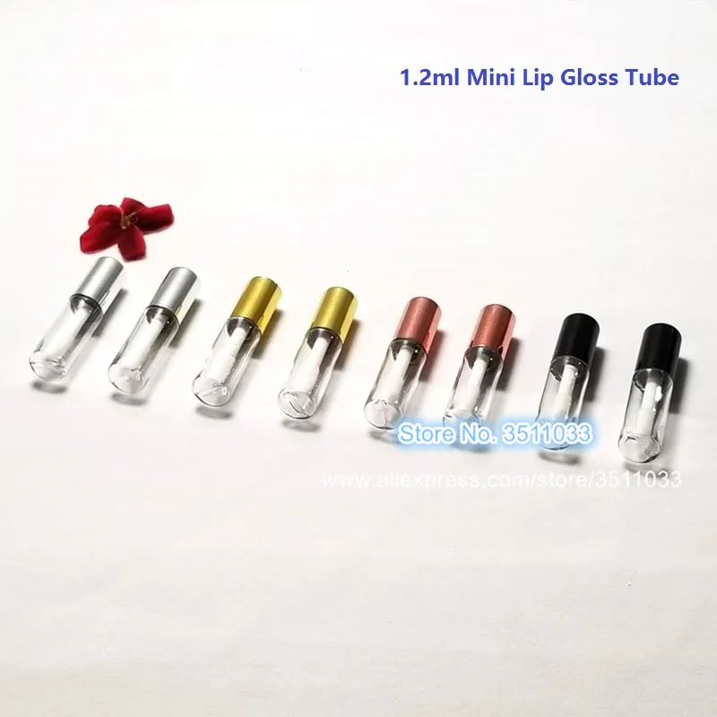 1.2ml 100PCS Rose Gold Empty Lip Gloss Tube Mini Clear Plastic Liquid Lipstick Container Round Black Silver | Красота и здоровье