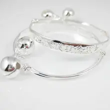 2 шт. Детские Классические браслет колокол браслет Медь посеребренные малыш Модные украшения