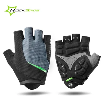 

Rockbros Women Mens Cycling Gloves Half Finger Summer Sport Road Mountain Bike Gloves GEL Shockproof Bicycle Gloves Accessories