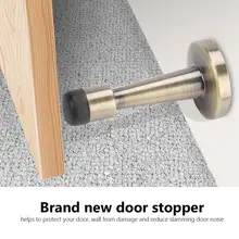 Zinc Alloy Door Stopper Holder Rubber Anti-Collision Door Stop Home Hotel Office Door Hardware Accessories tope puerta stainless steel door stopper thickened magnetic door stop noiseless doormagnet door holder deurstopper ferma porta tope puerta