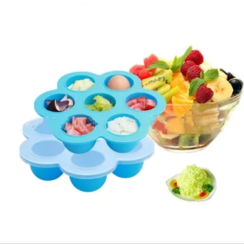 

Multifunction Baby Infant Flower Lattice Food Container Fruit Breastmilk Storage Box Safety Silicone Freezer Tray Cup Cake Mold
