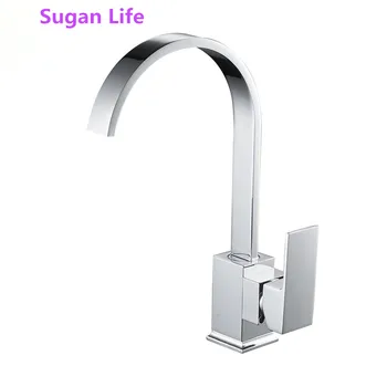 

White Square Kitchen Faucets 360 Degree Rotation 3 Way Water Filter Tap Water Faucets Solid Brass Kitchen Sink Tap Water Mixer