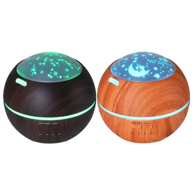 

150ml Unique Light Shade Wood Grain Aroma Diffuser Ultrasound Night Light Humidifier Mini Aromatherapy Machine Home Atmosphere