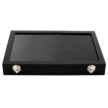

Glass Lid Black 100 Slot Earring Ring Jewellery Display Storage Box Tray Case Organizer Holder