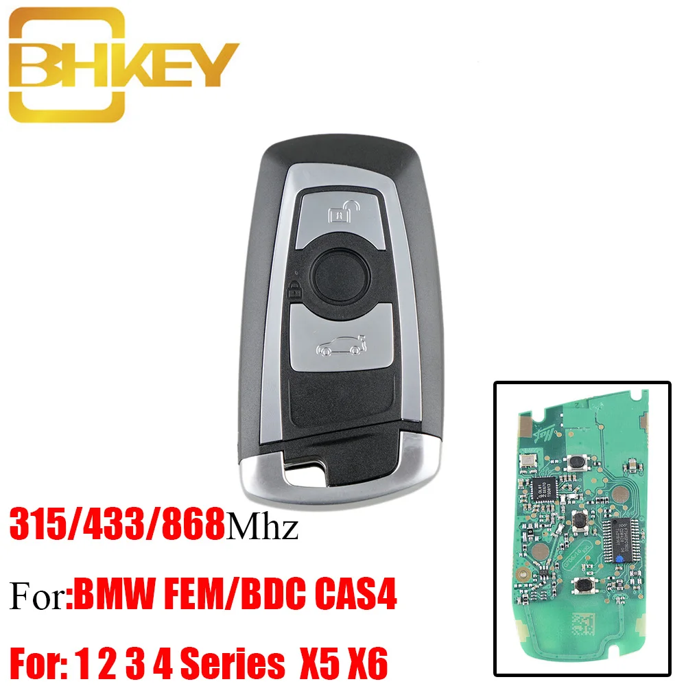 Bhkey 3 кнопки смарт дистанционные брелки для ключей для машины BMW Cas4 315/433/868 МГц для BMW FEM/BDC CAS4 CAS4+ 2011- автомобильных ключей