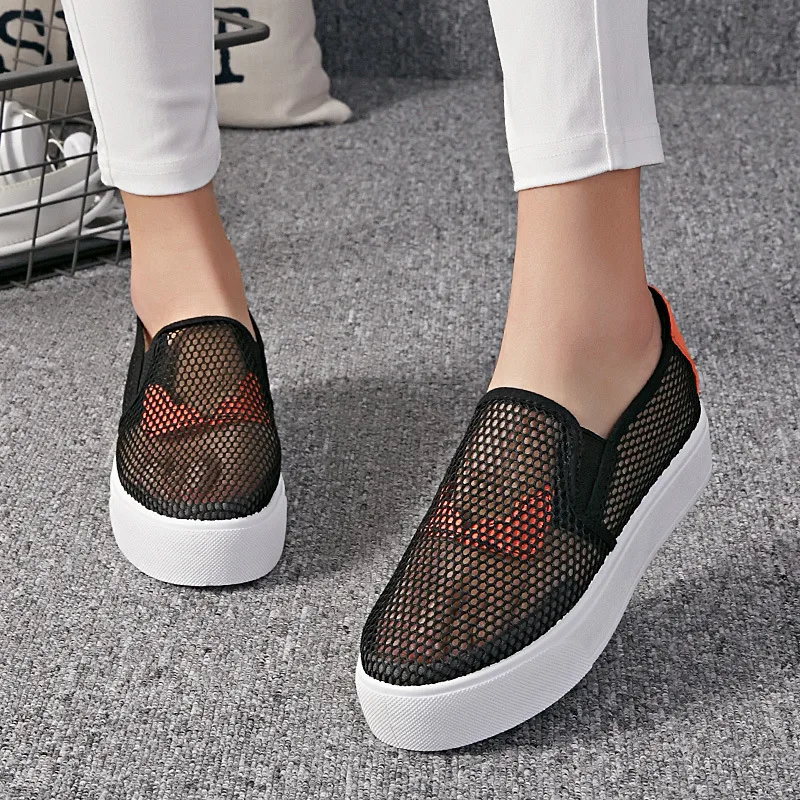 Summer Breathable Casual Shoes Women Flats Low Top Slip On Women Loafers Flat Heel Monster Shoes zapatos de mujer XZ37 Women's Shoes