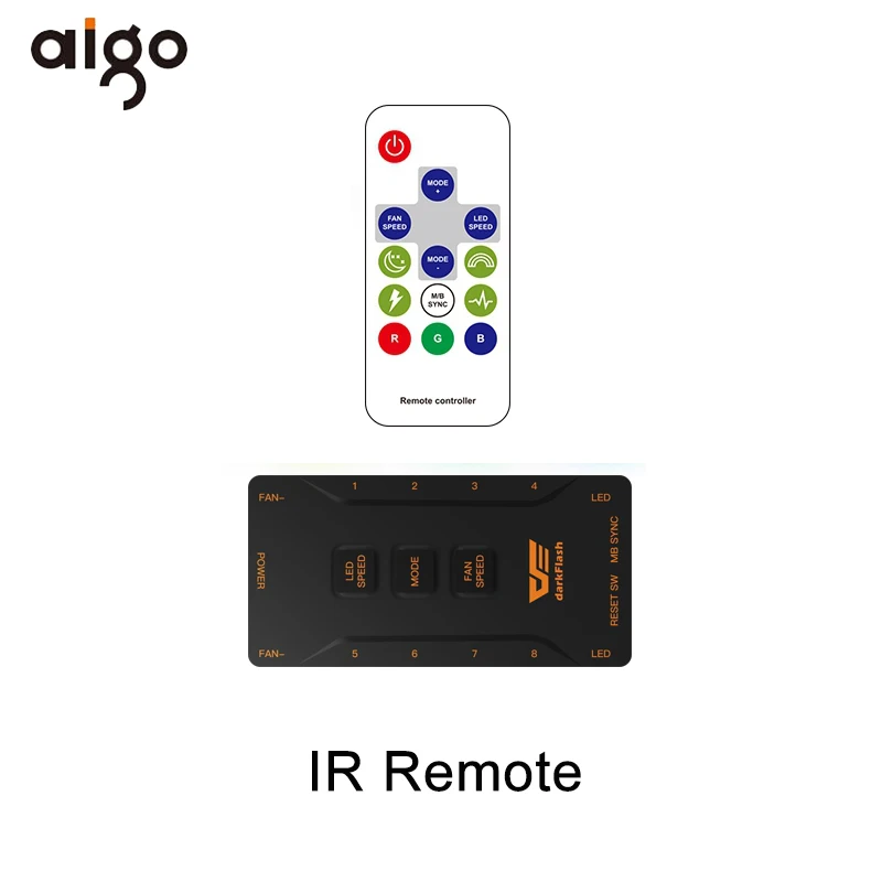 Aigo чехол для компьютера охлаждающий RGB вентилятор 120 мм тихий ИК пульт дистанционного управления красочный веер MR12 Asus Aura Sync кулер охлаждающий регулируемый светодиодный чехол для ПК Вентилятор - Цвет лезвия: IR Remote